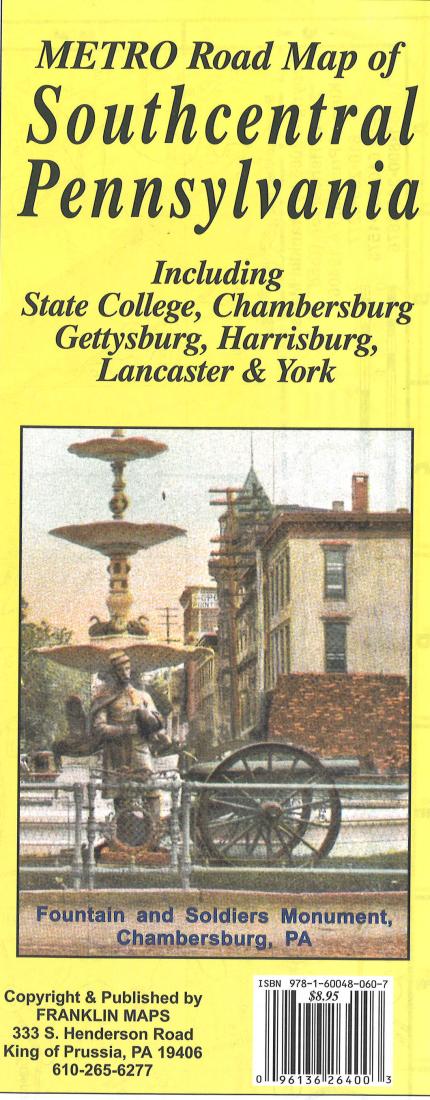 Cover of Pennsylvania, Southcentral Road Map by Franklin Maps