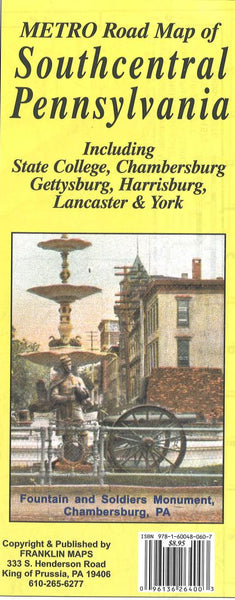 Cover of Pennsylvania, Southcentral Road Map by Franklin Maps
