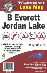 B Everett Jordan Lake Map by Kingfisher Maps, Inc.