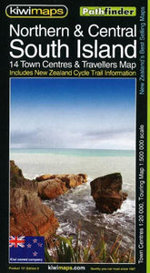 South Island, Northern and Central, New Zealand, Pathfinder Map by Kiwi Maps