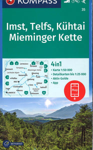 Imst-Telfs-Kuhtal Hiking Map By Kompass