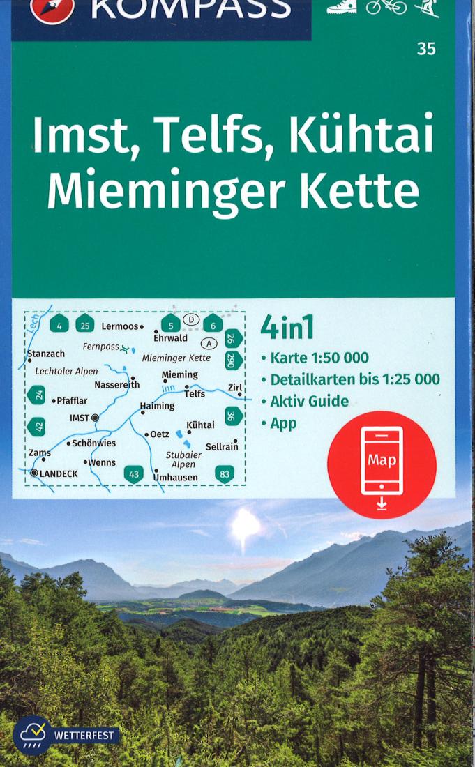 Cover of Imst-Telfs-Kuhtal Hiking Map By Kompass