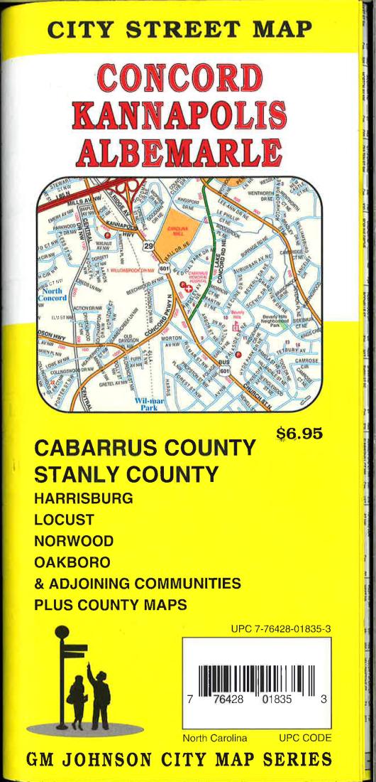 Cover of Concord, Kannapolis, Albemarle, North Carolina Street Map by GM Johnson