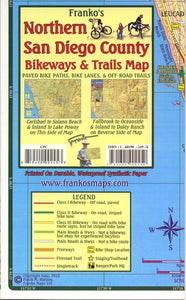 California Map, San Diego Bikeways, Northern by Frankos Maps Ltd.