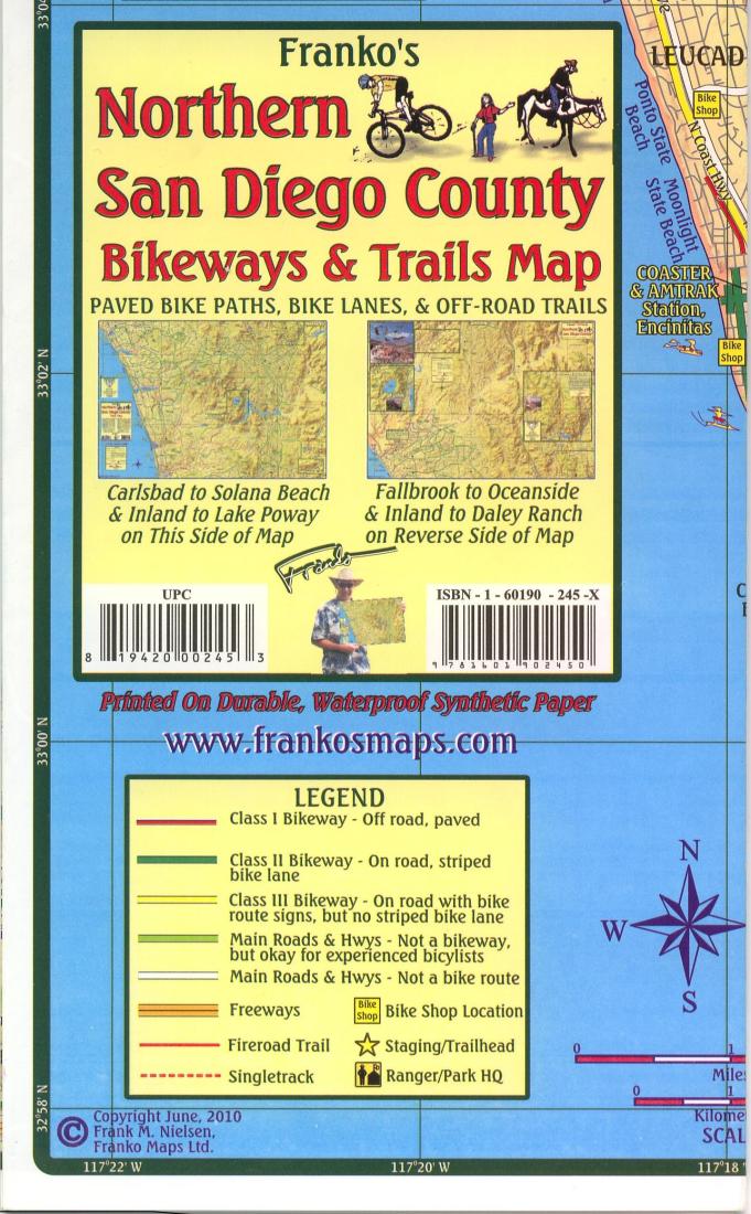 Cover of California Map, San Diego Bikeways, Northern