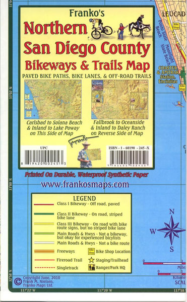 Cover of California Map, San Diego Bikeways, Northern