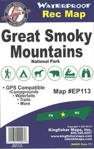 Great Smoky Mountain National Park Map by Kingfisher Maps, Inc.