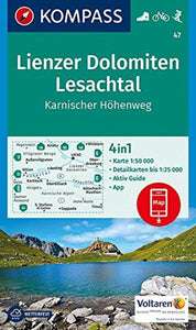 Lienzer Dolomiten - Lesachtal - Karnischer Hohenweg Hiking Map By Kompass