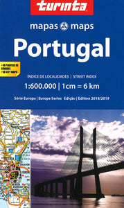 Portugal 1:600,000 Map with 18 city maps by Turinta