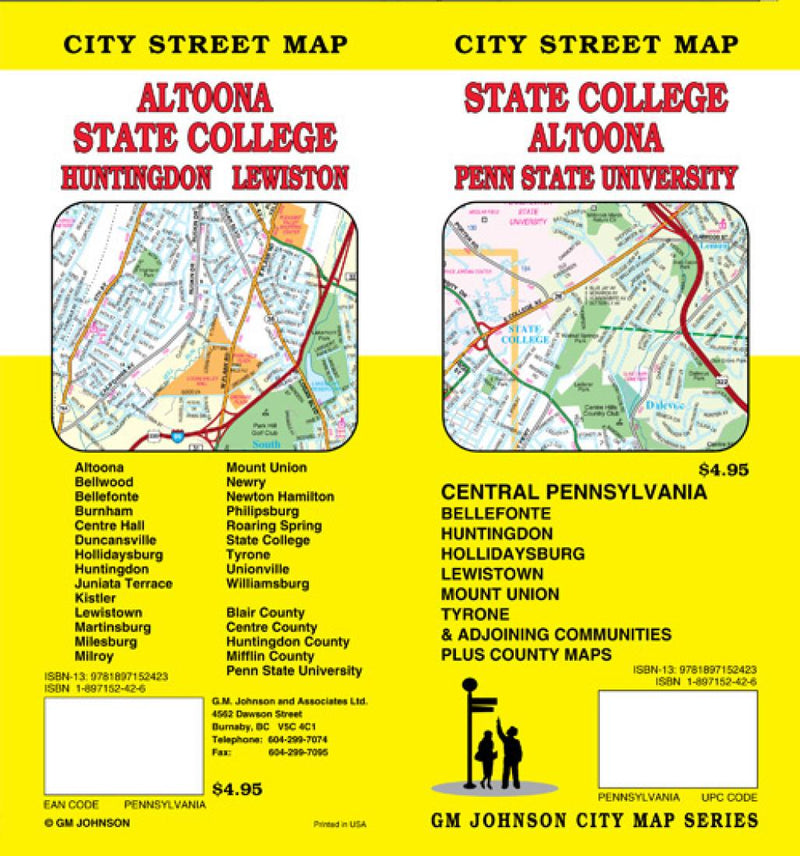 Cover of State College, Altoona, Huntingdon and Lewistown, Pennsylvania by GM Johnson