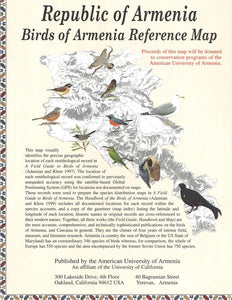 Birds of Armenia Reference Map by American University of Armenia