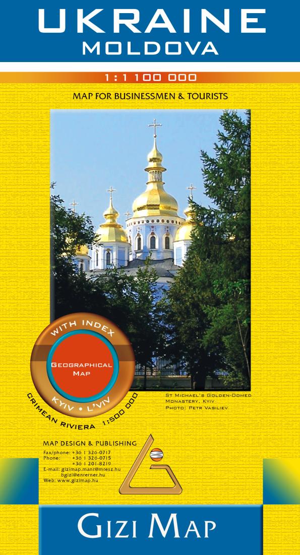 Cover of Ukraine and Moldova Geographical Map by GiziMap