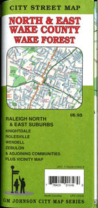 Wake County / Raleigh North & East Suburbs / Wake Forest, North Carolina Street Map by GM Johnson