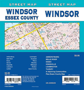 Windsor / Essex County, Ontario Street Map by GM Johnson
