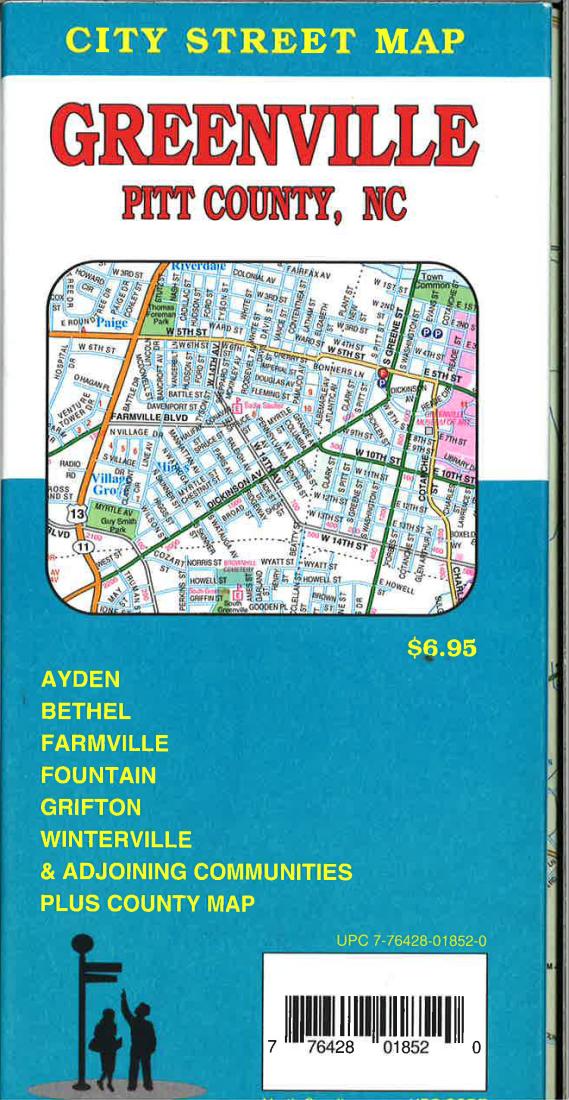 Cover of Greenville and Pitt County, North Carolina Street Map by GM Johnson