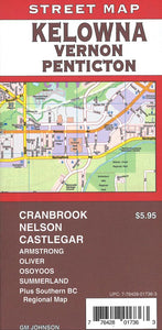Kelowna Vernon Penticton, BC Street Map by GM Johnson