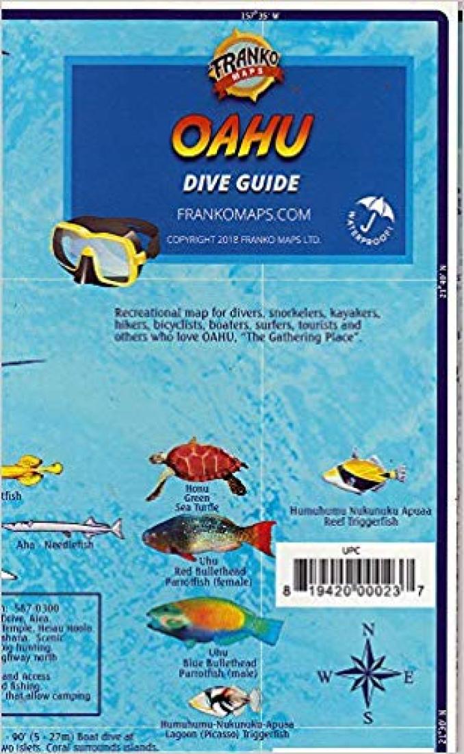 Cover of Oahu, Hawaii, Diving-Hiking-Biking Tourist Map