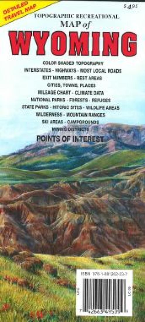 Cover of Wyoming, Topographic Recreational Map by GTR Mapping