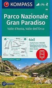 Gran Paradiso - Valle d'Aosta Hiking Map By Kompass