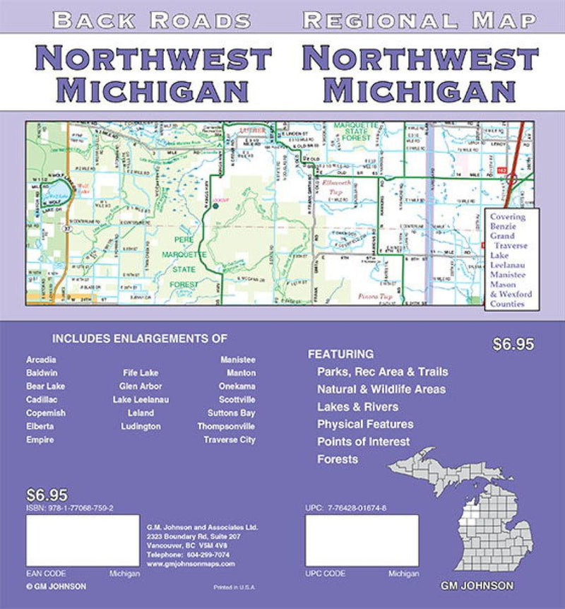 Cover of Michigan, Northwest, Back Roads by GM Johnson