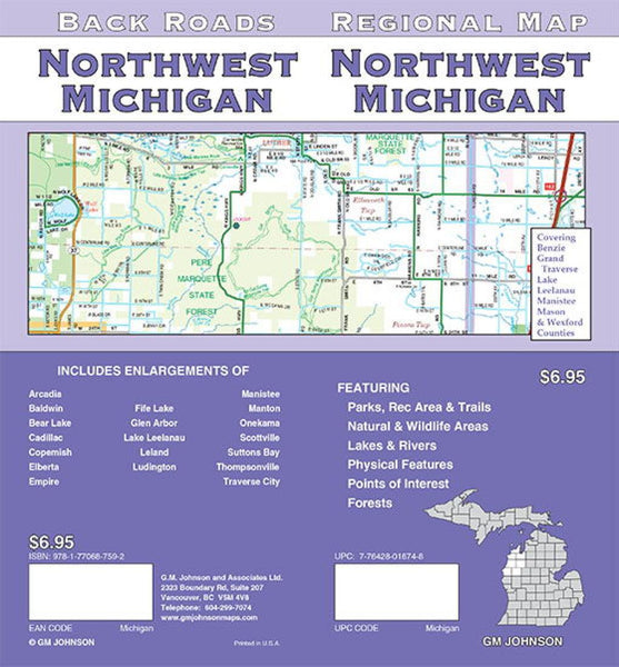 Cover of Michigan, Northwest, Back Roads by GM Johnson