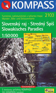 Slovensky raj - Stredny Spis - Slowakisches Paradies Hiking Map By Kompass