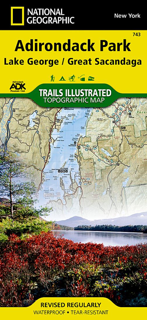 Lake George and Great Sacandaga Lake, Adirondack Park, Map 743 by National Geographic