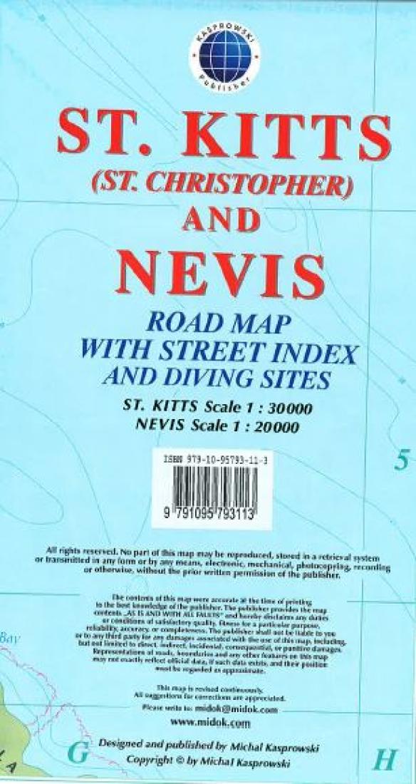 Cover of St Kitts and Nevis, Caribbean, Road Map