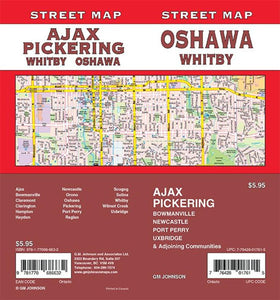 Oshawa / Pickering / Whitby / Ajax / Bowmanville, Ontario Street Map by GM Johnson
