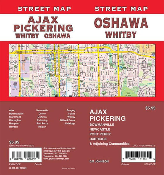 Cover of Oshawa / Pickering / Whitby / Ajax / Bowmanville, Ontario Street Map by GM Johnson