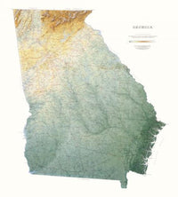 Cover of Georgia Physical Laminated Wall Map by Raven Maps 