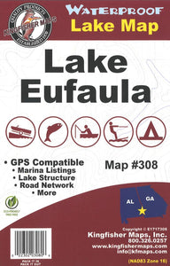 WF George/ Lake Eufaula Map by Kingfisher Maps, Inc.