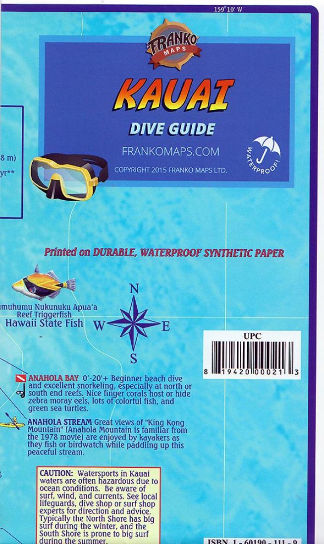 Cover of Hawaii Map, Kauai Dive Map