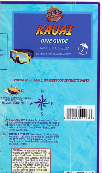 Cover of Hawaii Map, Kauai Dive Map