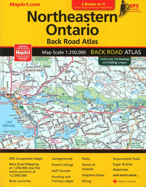 Cover of Northeastern Ontario Back Road Atlas & North Bay, Sudbury, Sault Ste. Marie Street Atlas 