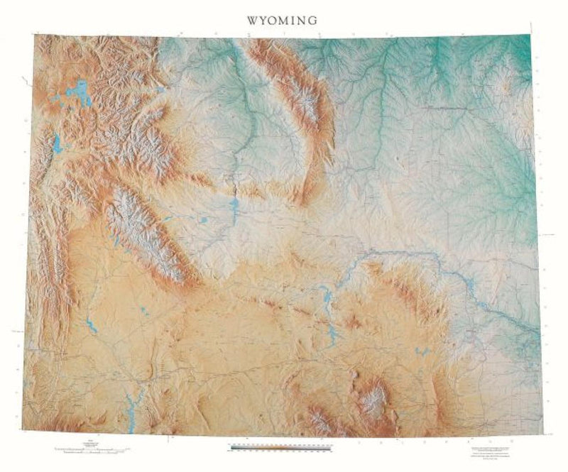 Cover of Wyoming Physical Wall Map by Raven Maps 