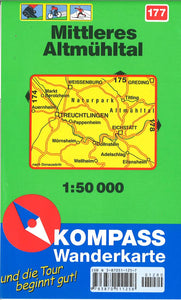 Altmuhltal, Mittleres Wanderkarte Hiking Map By Kompass