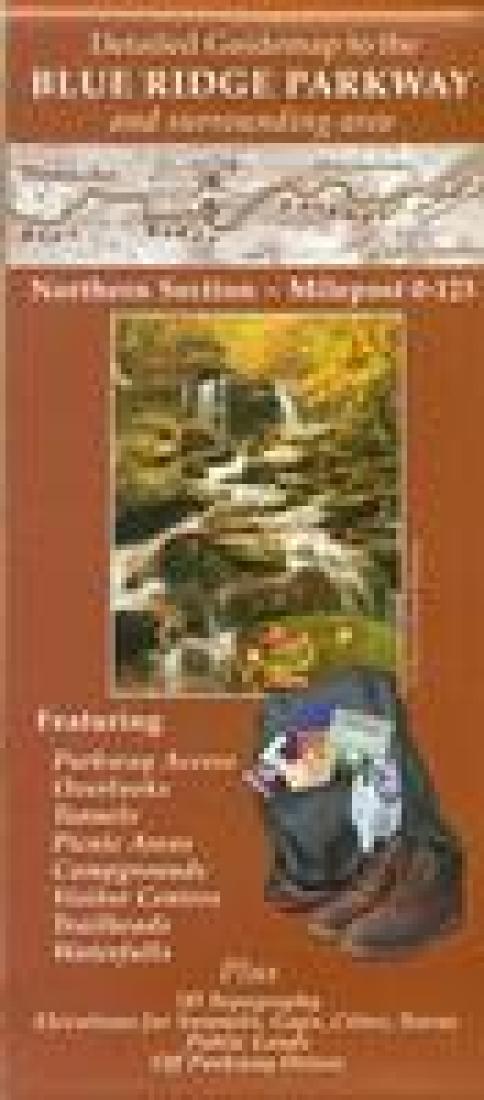 Cover of Blue Ridge Parkway Map - North by Outdoor Paths Publishing