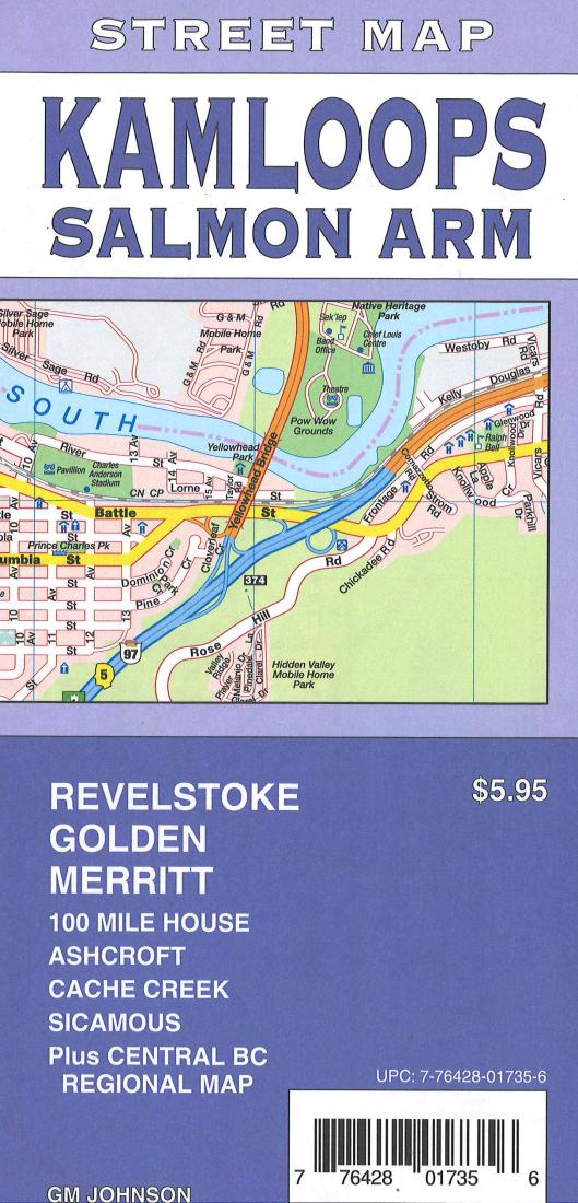 Cover of Kamloops and Salmon Arm, British Columbia Street Map by GM Johnson
