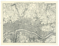 Cover of Historic Map of London in 1745 Black and White by Oxford Cartographers 