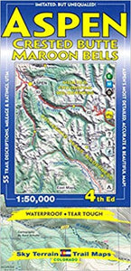 Aspen, Crested Butte & Maroon Bells Hiking Map by Sky Terrain