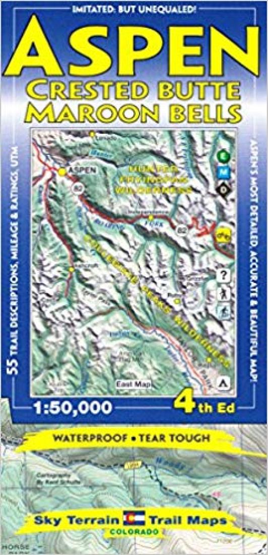 Cover of Aspen, Crested Butte & Maroon Bells Hiking Map by Sky Terrain