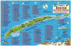 Caribbean, Roatan Map & Fish Card  by Frankos Maps Ltd.