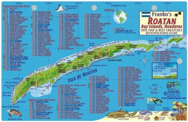 Cover of Caribbean, Roatan Map & Fish Card 