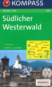 Southern Westerwald Hiking Map By Kompass