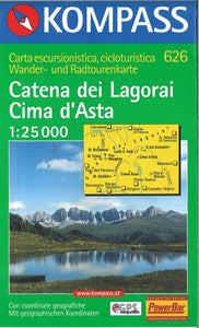 Catena dei Lagorai Cima d'Asta Hiking Map By Kompass