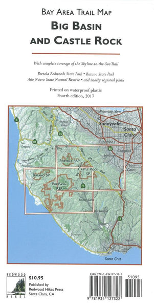 Cover of Bay Area Trail Map: Big Basin and Castle Rock by Redwood Hikes Press