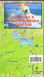 California Map, Santa Barbara and Ventura Surf by Frankos Maps Ltd.