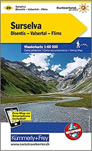 Surselva : Switzerland Hiking Map #20 by Kummerly + Frey