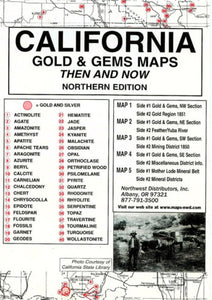 California, North, Gold and Gems, 5 Map Set, Then and Now by Northwest Distributors